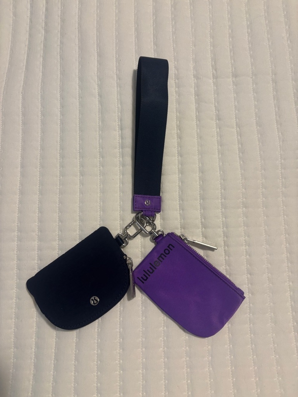 Lululemon Dual Pouch Purple and Black Wristlet Keychain Pouch Limited Edition